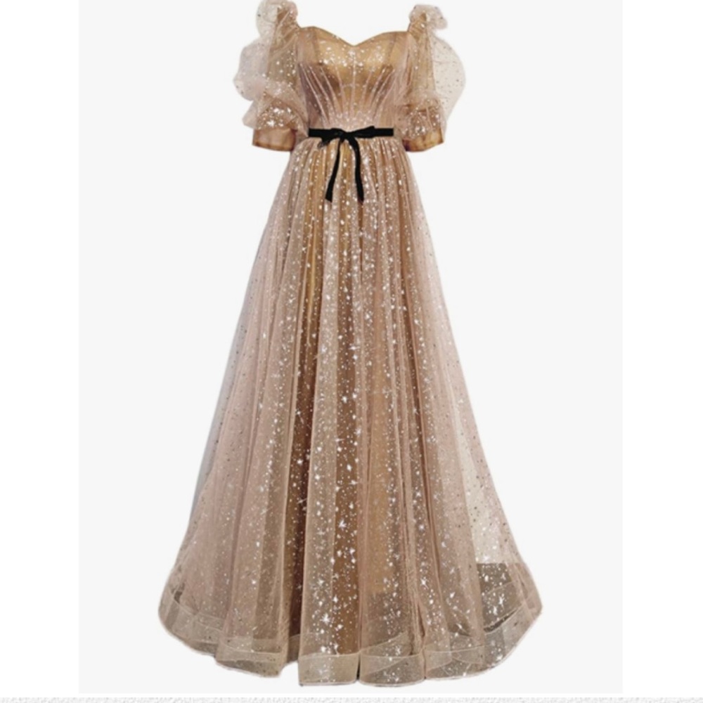 Elegant Gold Evening Gown